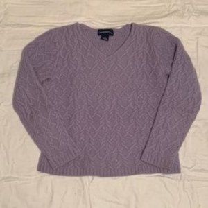 Charter Club Angora Cable Knit VNeck Sweater